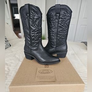Steve Madden Hayward Black Leather Womens Boots